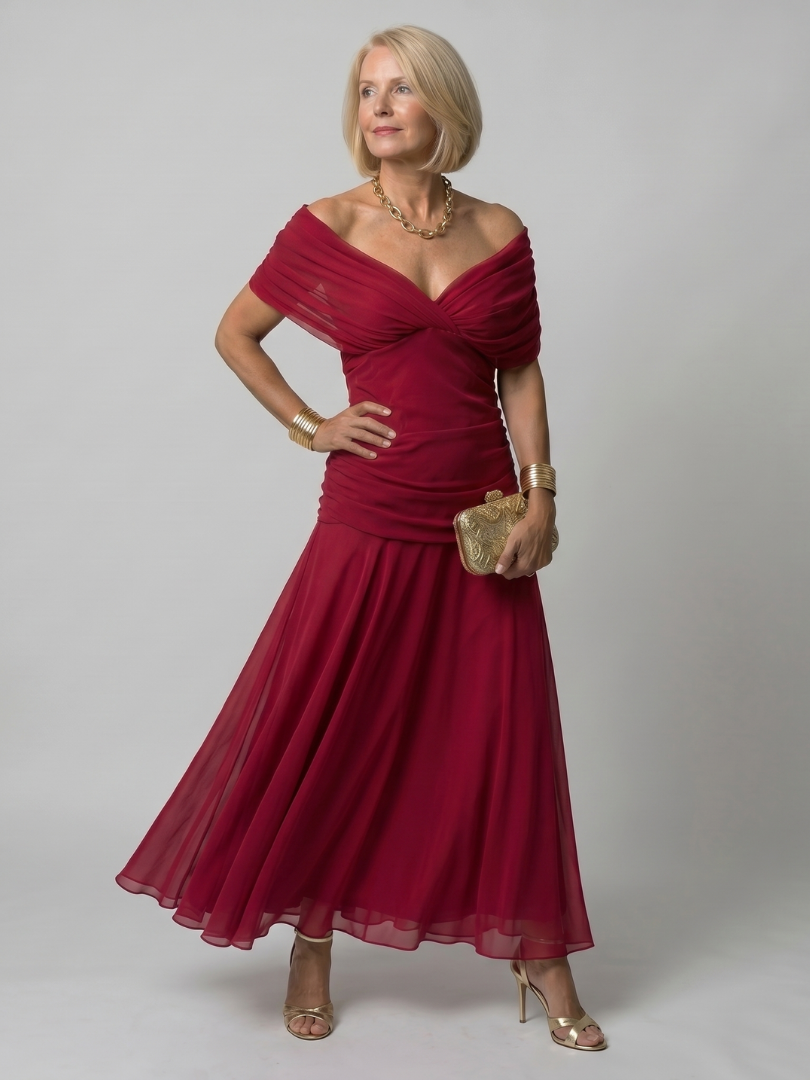 Schulterfreies Maxikleid für Damen