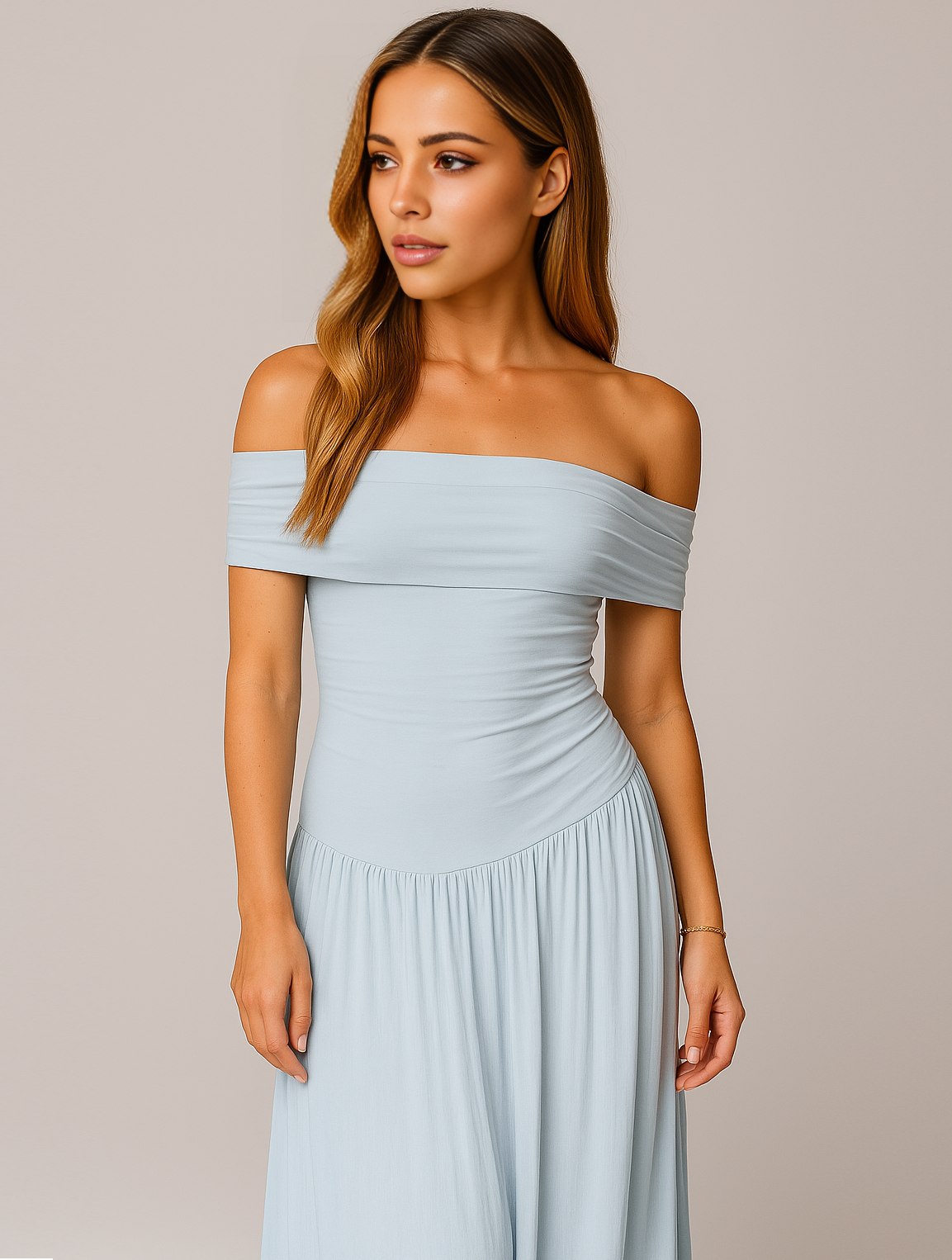 Schulterfreies Maxikleid für Damen
