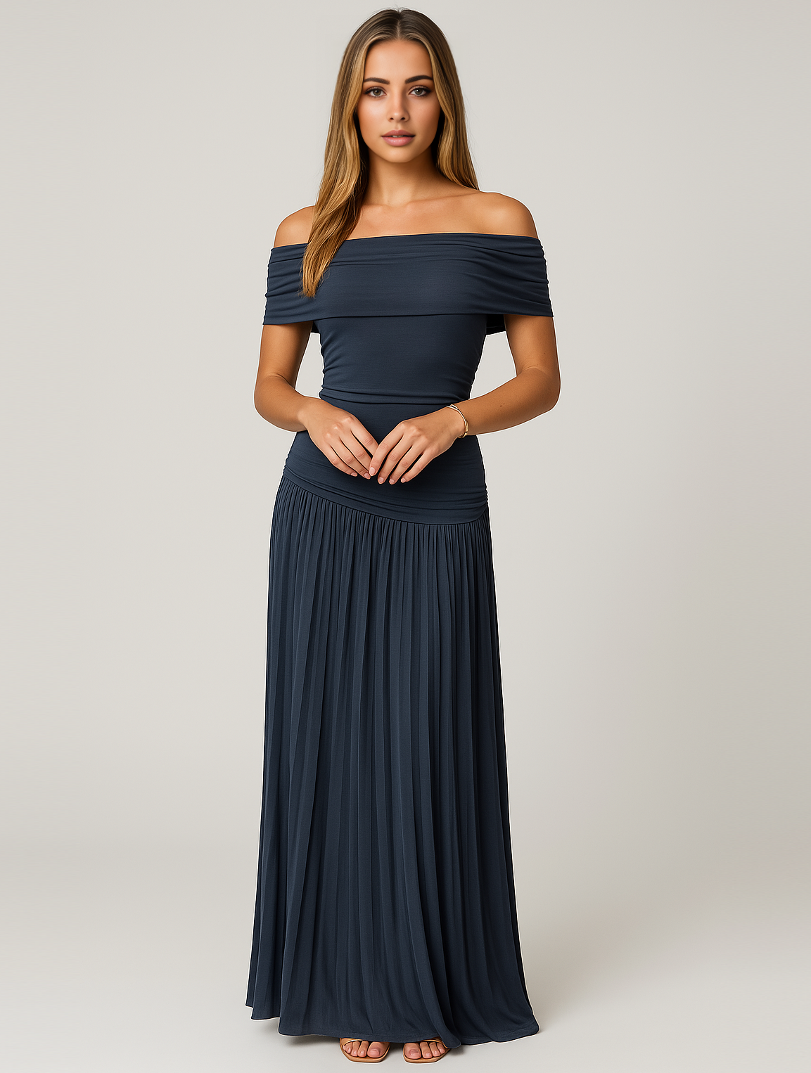 Schulterfreies Maxikleid für Damen