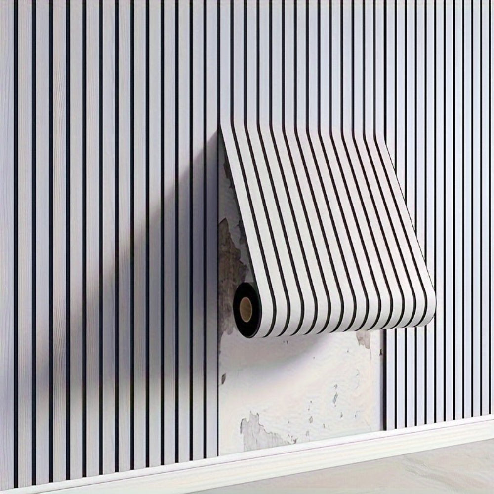 Selbstklebende Wandpaneele in 3D-Holzoptik als Rolle aus PVC für die Wohnraumdekoration