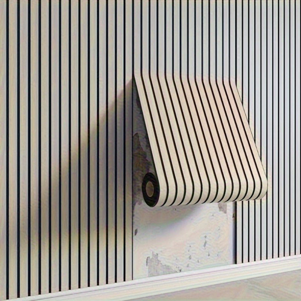 Selbstklebende Wandpaneele in 3D-Holzoptik als Rolle aus PVC für die Wohnraumdekoration