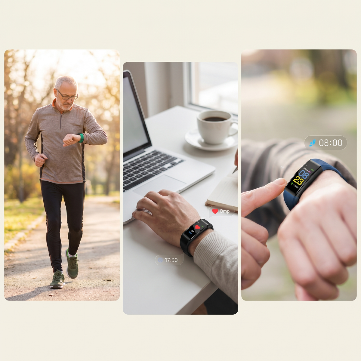Senioren-Smartwatch | Gesundheitsüberwachung mit Herzfrequenz & Blutdruckmessung | Benutzerfreundliches Design für einen aktiven Alltag