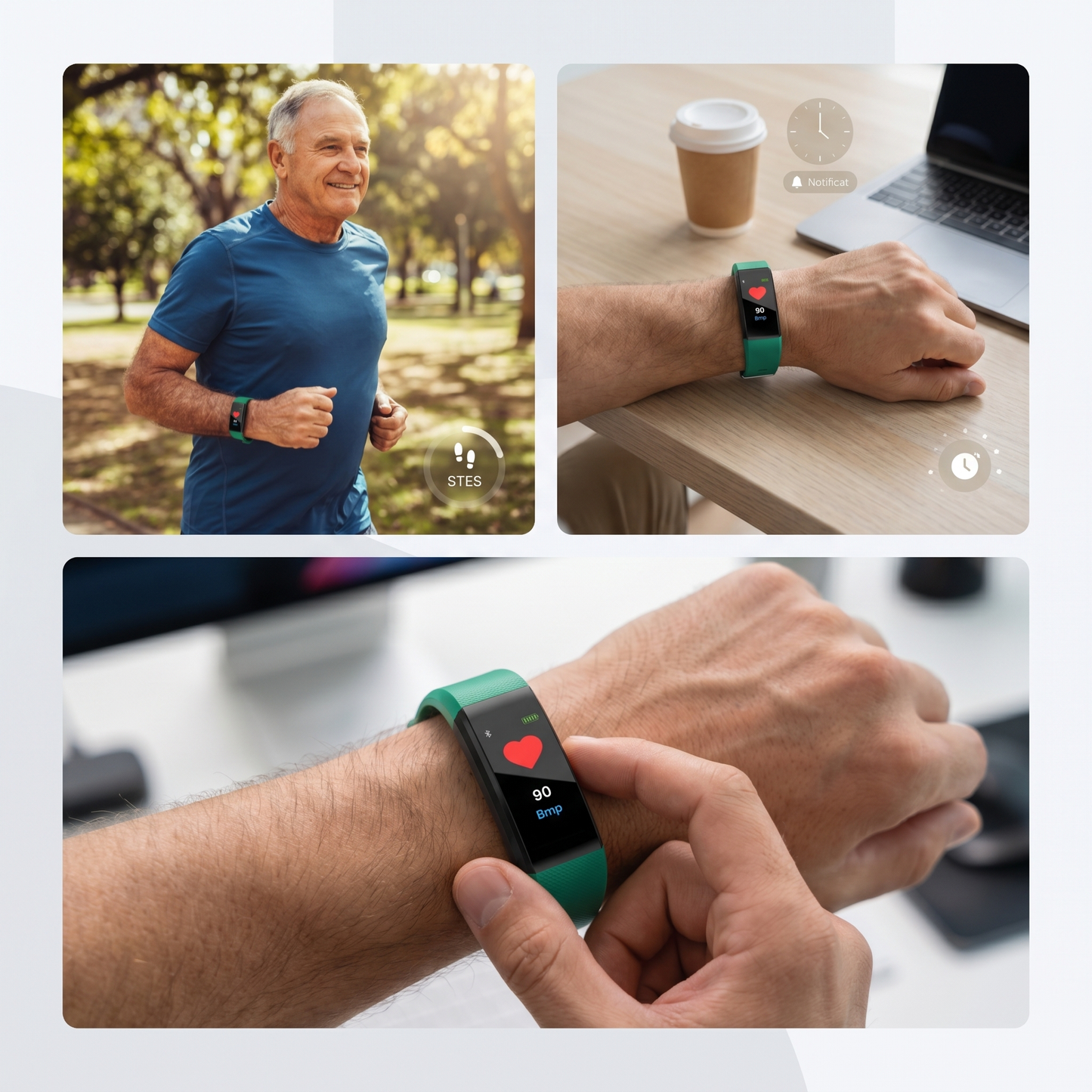 Senioren-Smartwatch | Gesundheitsüberwachung mit Herzfrequenz & Blutdruckmessung | Benutzerfreundliches Design für einen aktiven Alltag