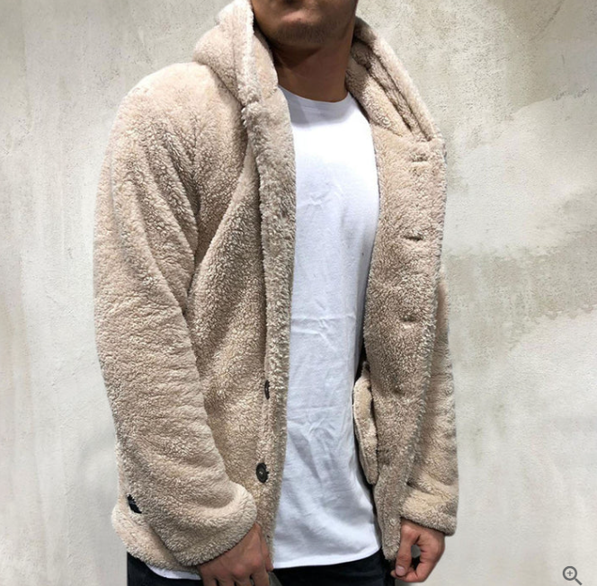 Sherpa-Jacke mit Kapuze für Herren