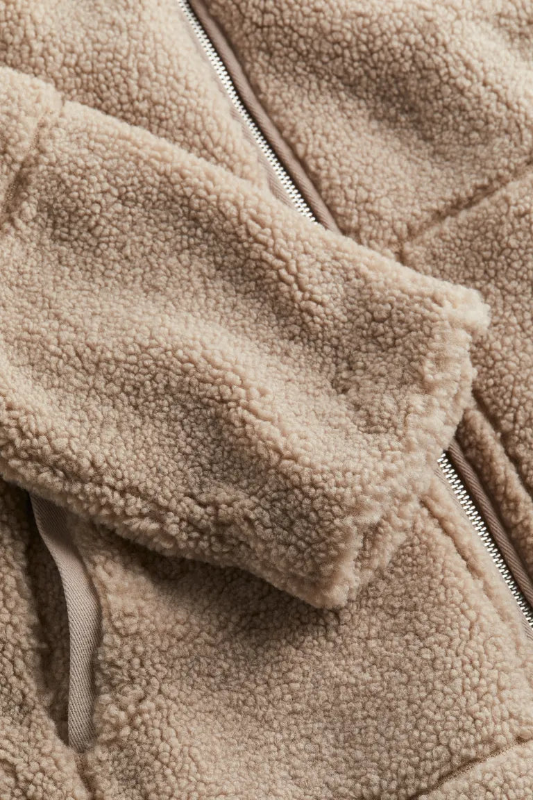 Sherpa-Winter-Teddyjacke für Damen