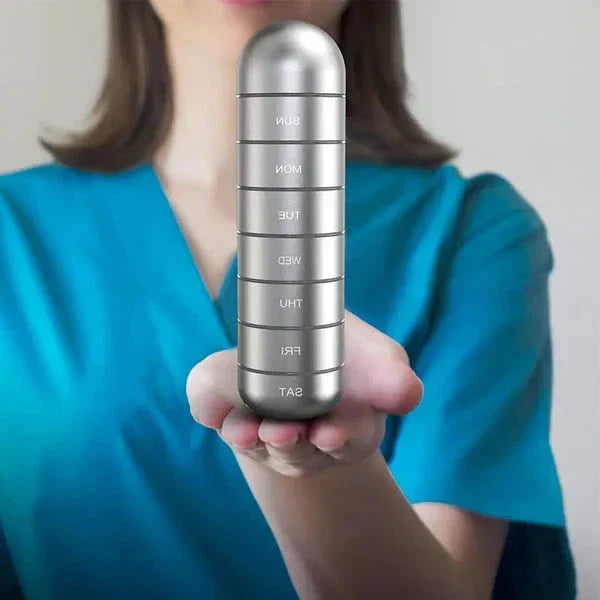 Sicherer Pillenbehälter aus Aluminium für Reisen
