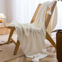 Skandinavische Plaid-Tagesdecke aus Bambus