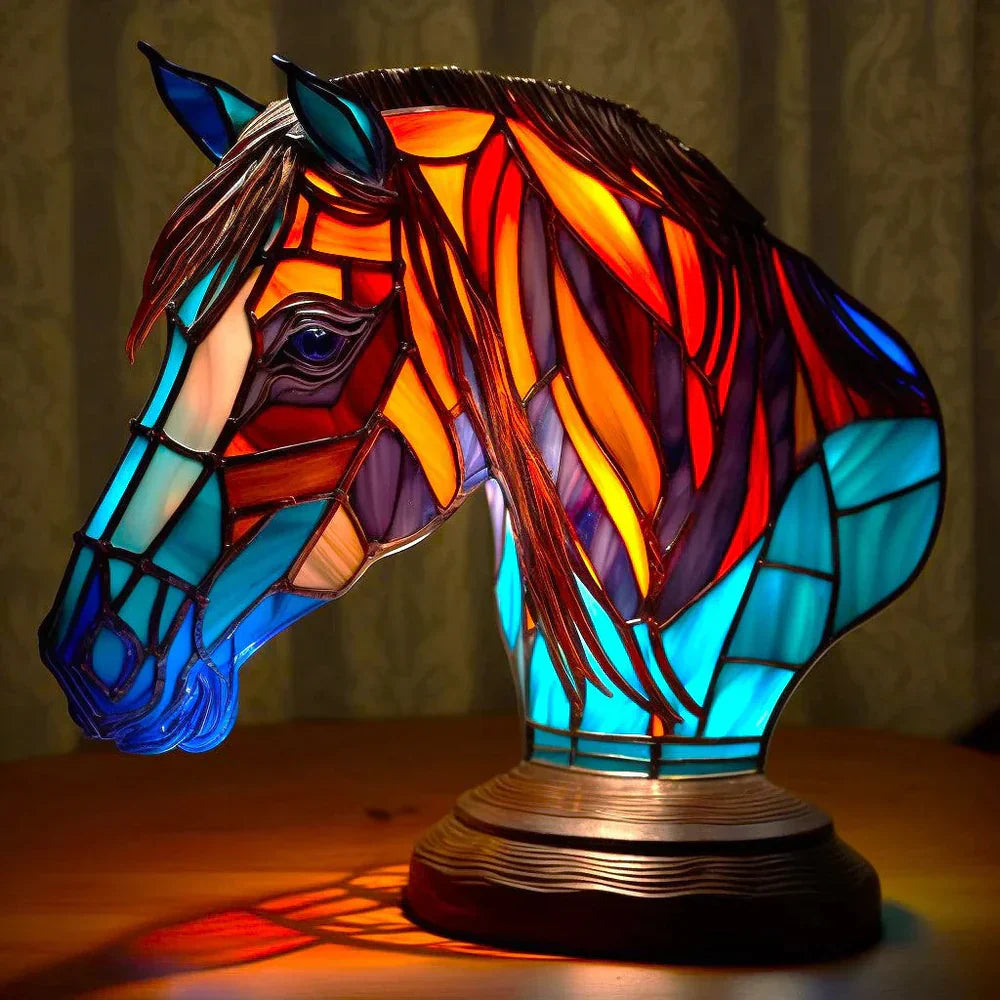 Skulpturelle Glaslampe mit Tiermotiven für sanftes Licht