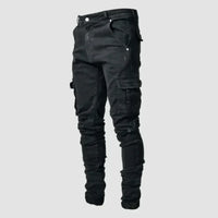 Slim-Fit-Denim-Cargohose für Herren