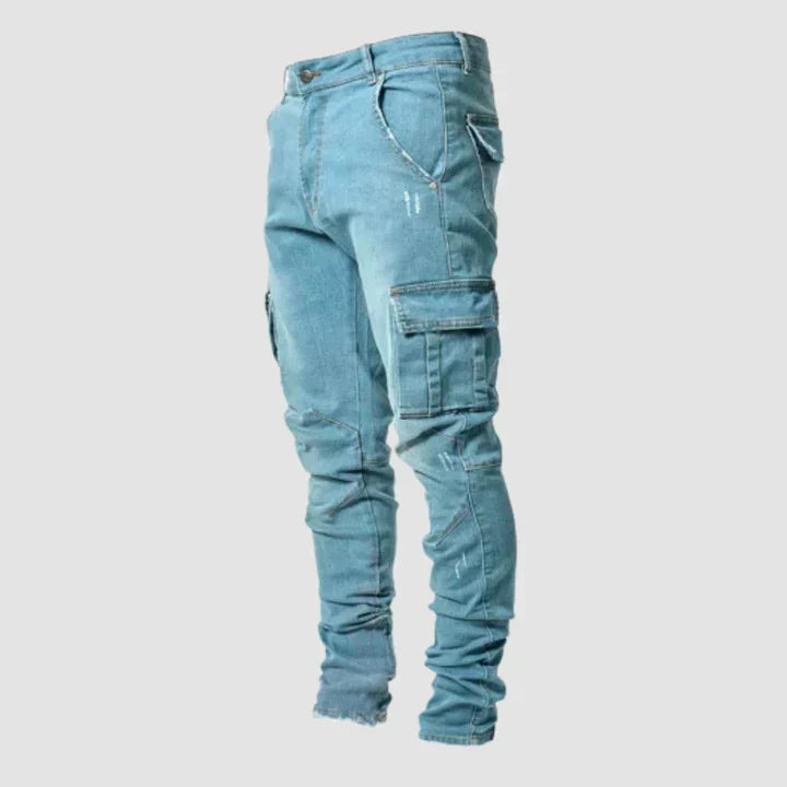 Slim-Fit-Denim-Cargohose für Herren
