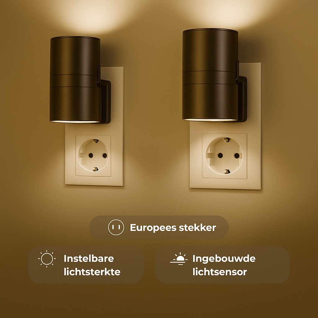 Smarte LED-Wandleuchte mit integriertem Lichtsensor