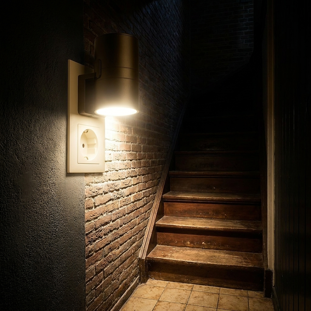 Smarte LED-Wandleuchte mit integriertem Lichtsensor