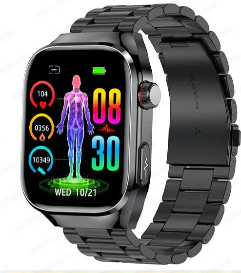 Smartwatch mit Blutzuckermessung, EKG, Harnsäurefunktion und Bluetooth