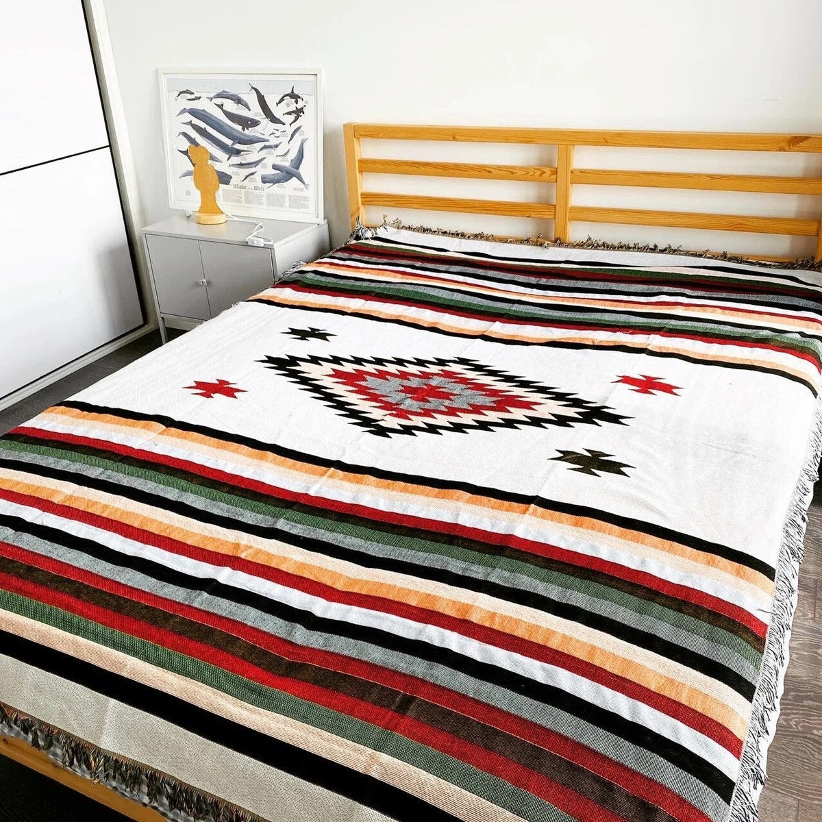 Sofaüberwurf im Vintage-Stil mit Kürbis-Motiv