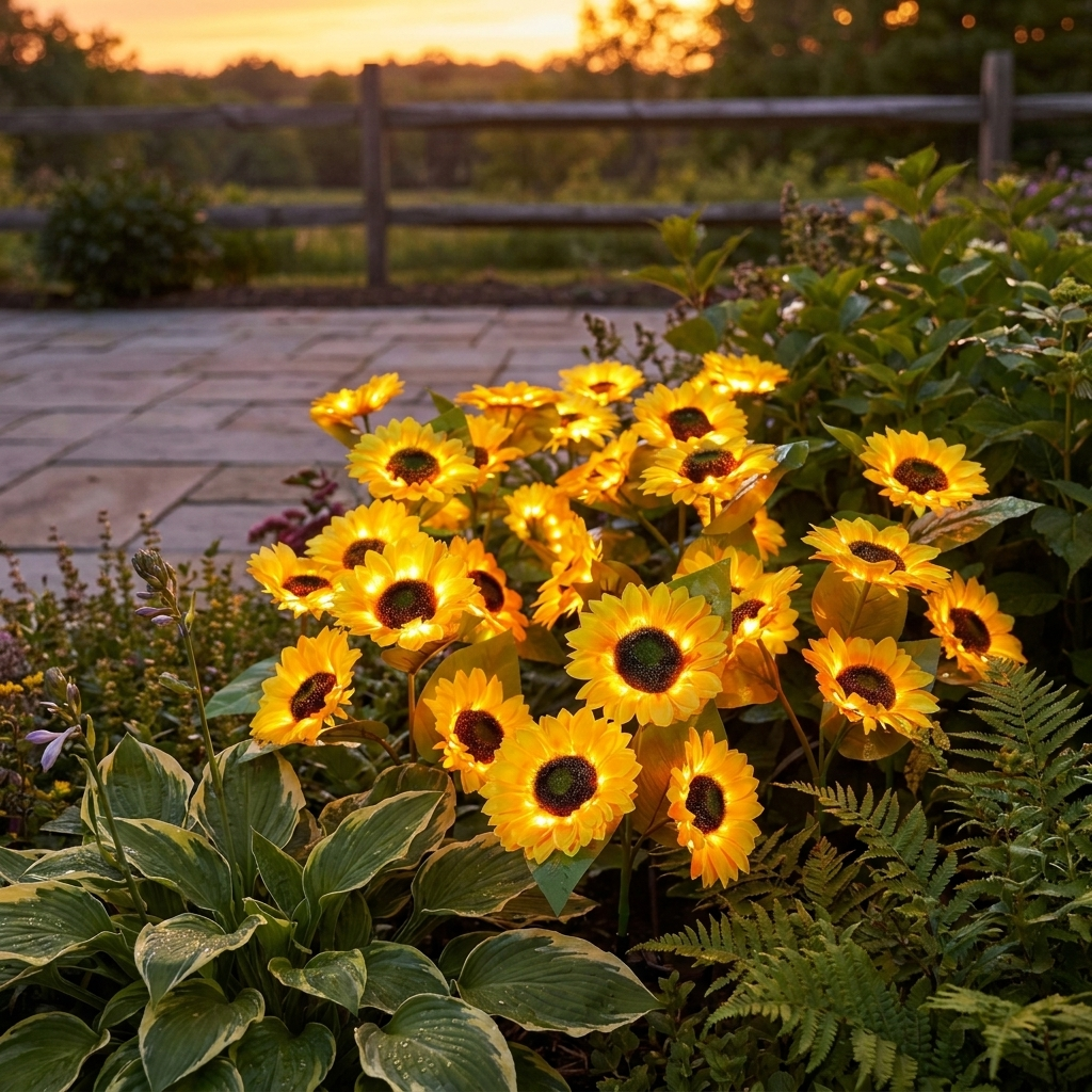 Solar-Gartenleuchte in Sonnenblumen-Optik