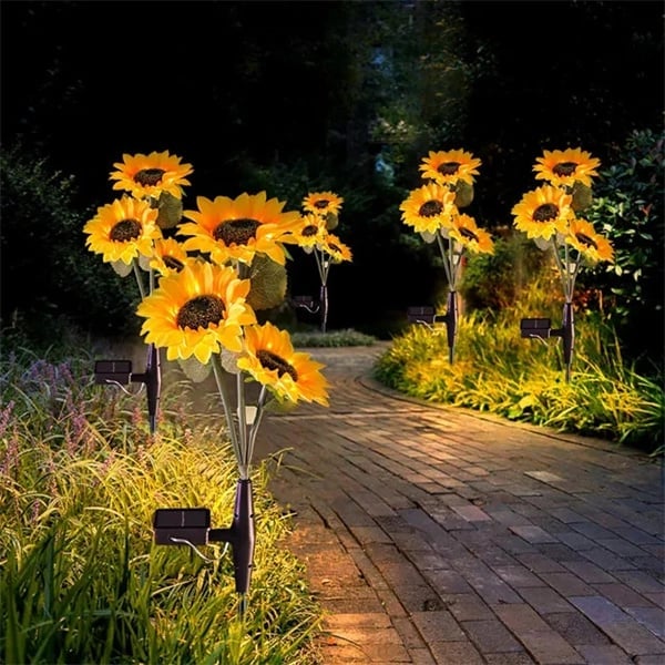 Solar-Gartenleuchte in Sonnenblumen-Optik