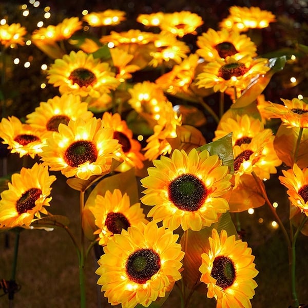 Solar-Gartenleuchte in Sonnenblumen-Optik