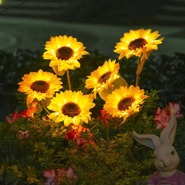 Solar-Gartenleuchte in Sonnenblumen-Optik