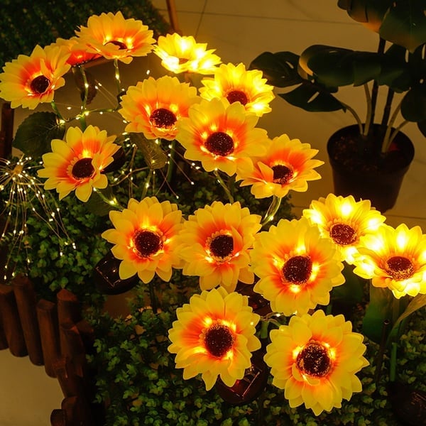 Solar-Gartenleuchte in Sonnenblumen-Optik
