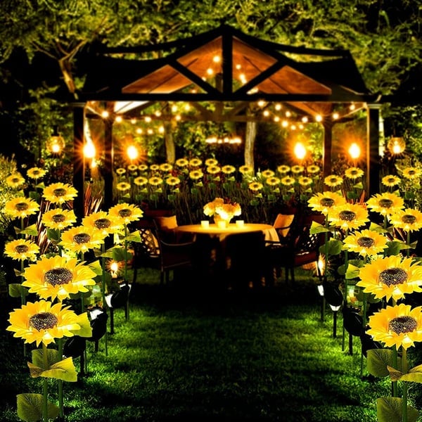 Solar-Gartenleuchte in Sonnenblumen-Optik