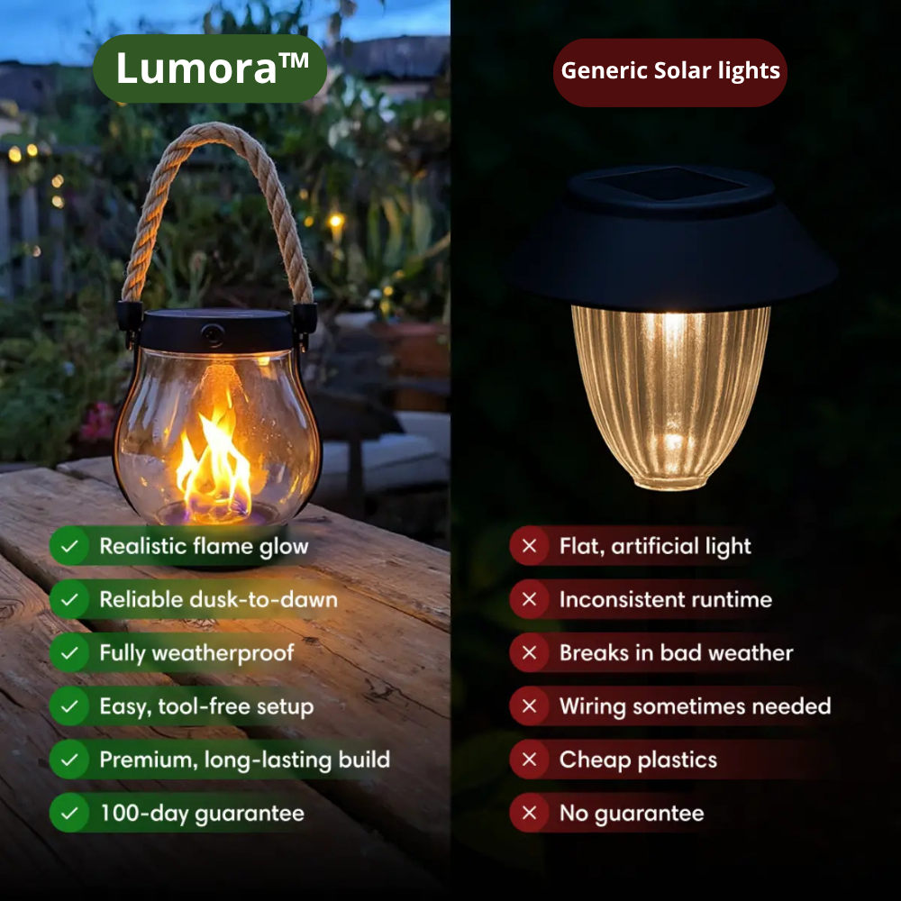 Solar-Laterne mit realistischem Flammeneffekt
