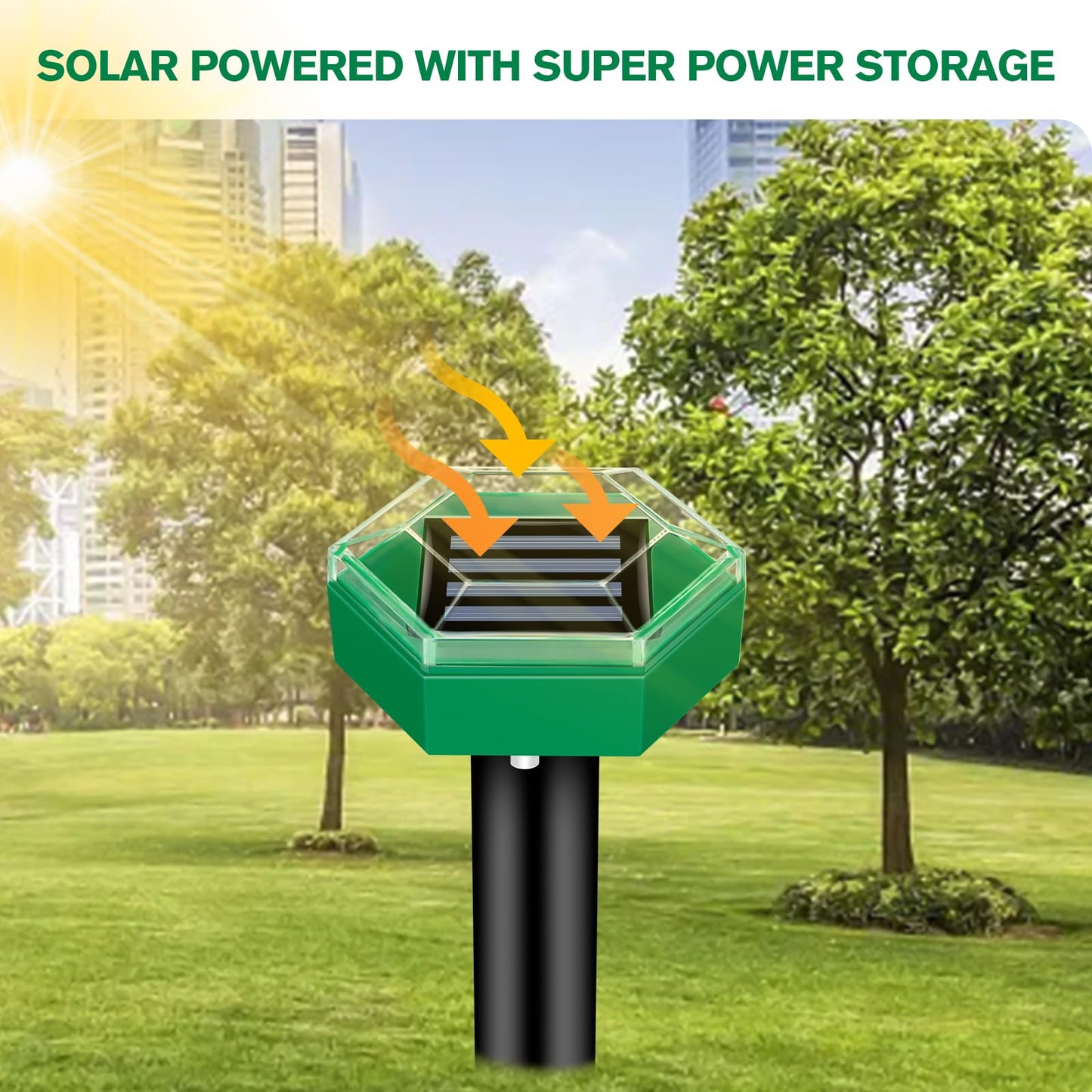 Solar-Ultraschall-Maulwurfschreck im 4er-Set, je 465 m² Reichweite, wasserdicht nach IP65