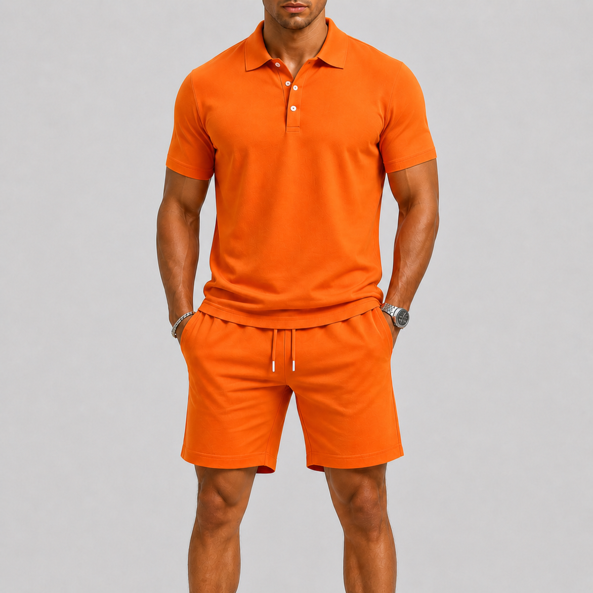Sommerliches Herren-Sportset – Poloshirt & Shorts, leichter Komfort