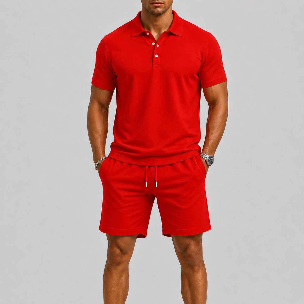 Sommerliches Herren-Sportset – Poloshirt & Shorts, leichter Komfort