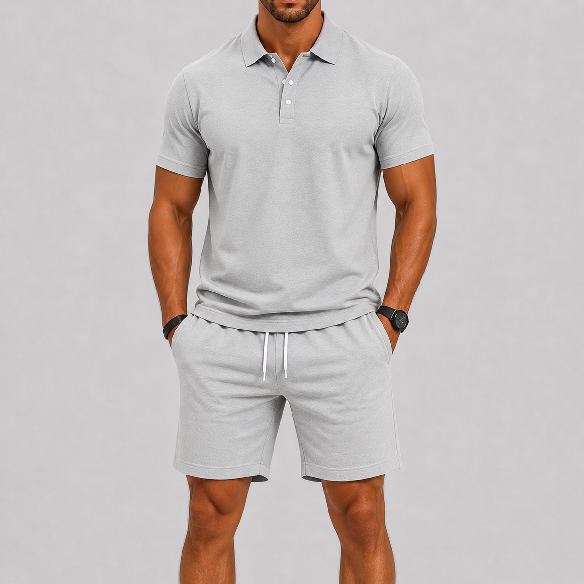 Sommerliches Herren-Sportset – Poloshirt & Shorts, leichter Komfort