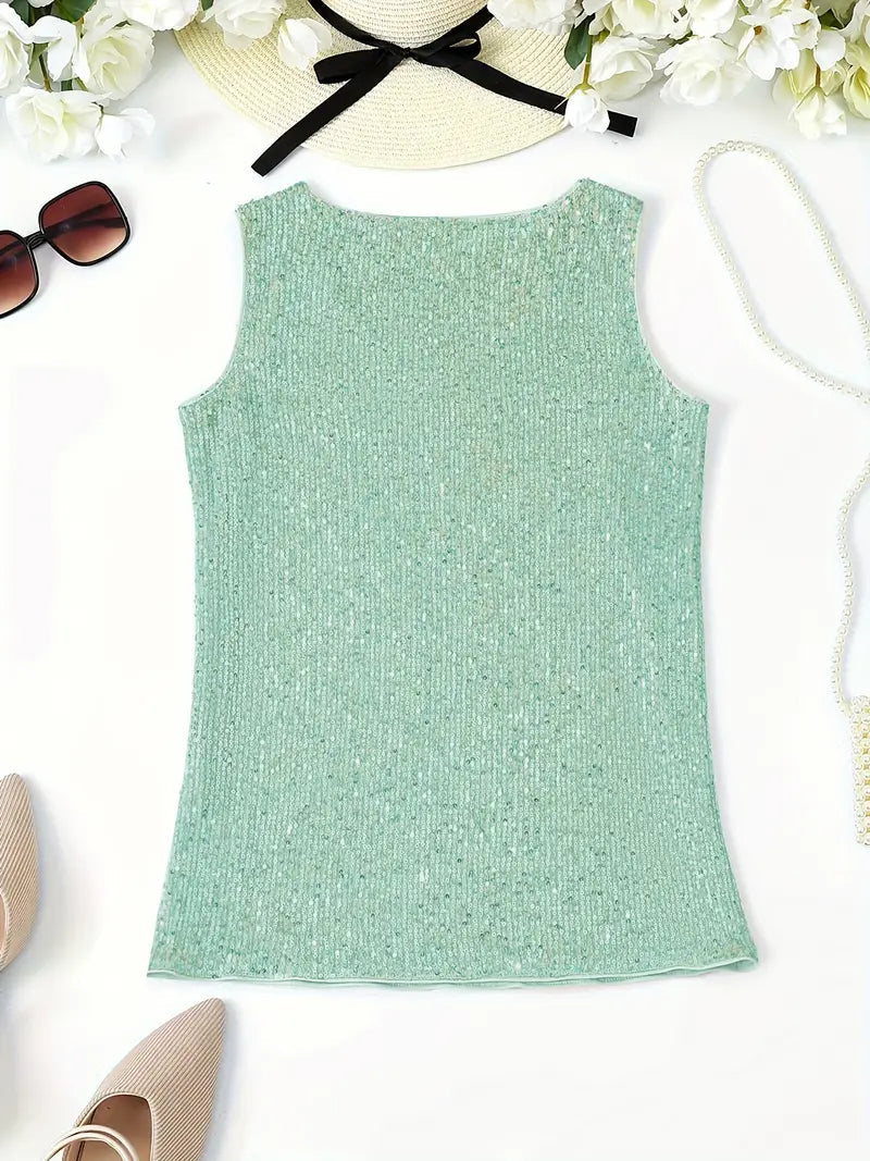 Sommertop mit Pailletten und V-Ausschnitt für den Party-Look