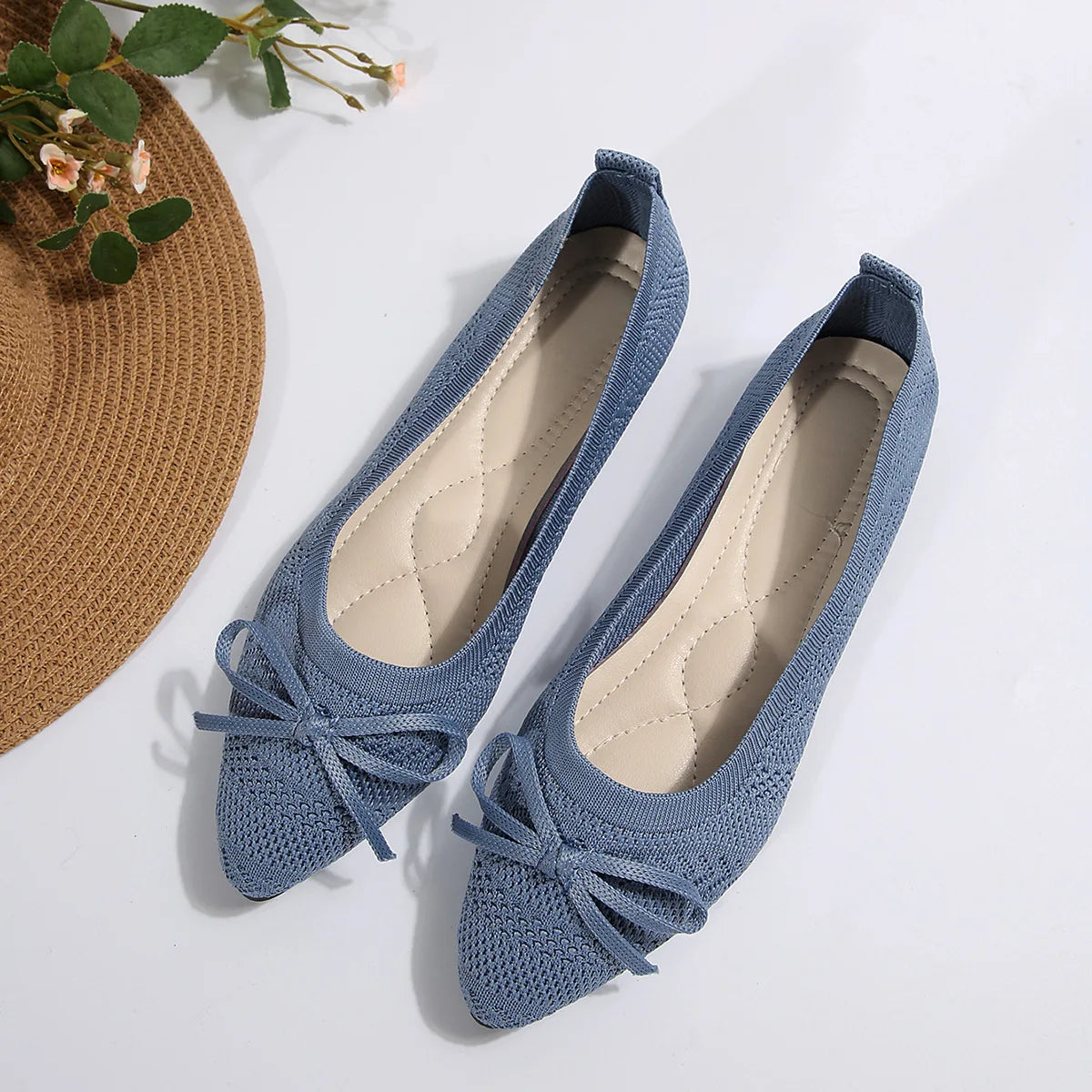 Spitze Damen-Slipper-Ballerinas