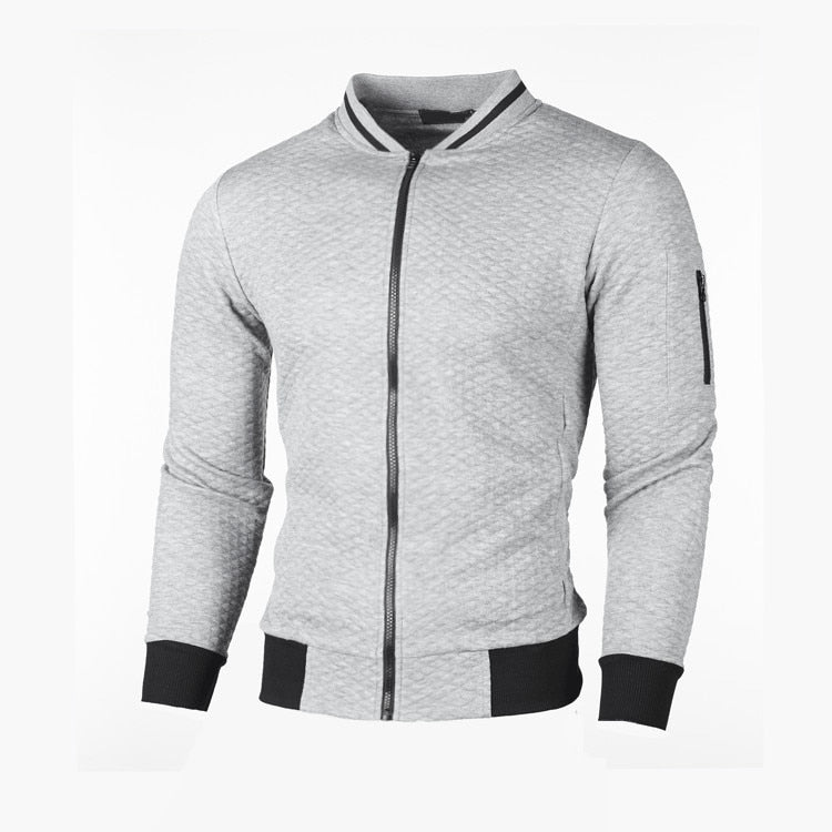 Sportliche Slim-Fit-Strickjacke mit Karo-Muster für Herren