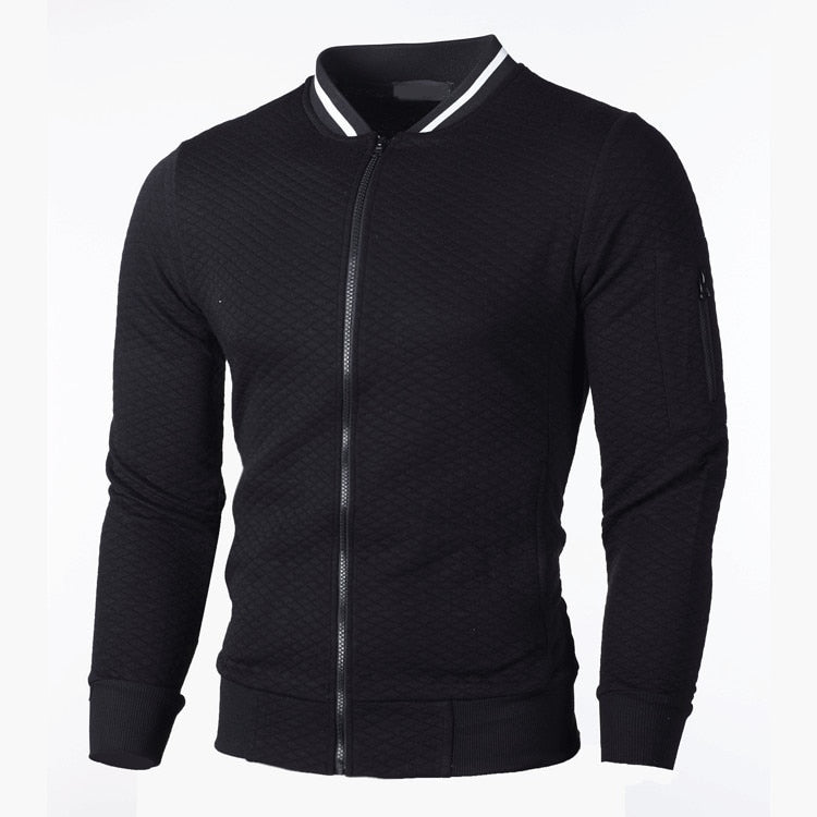 Sportliche Slim-Fit-Strickjacke mit Karo-Muster für Herren
