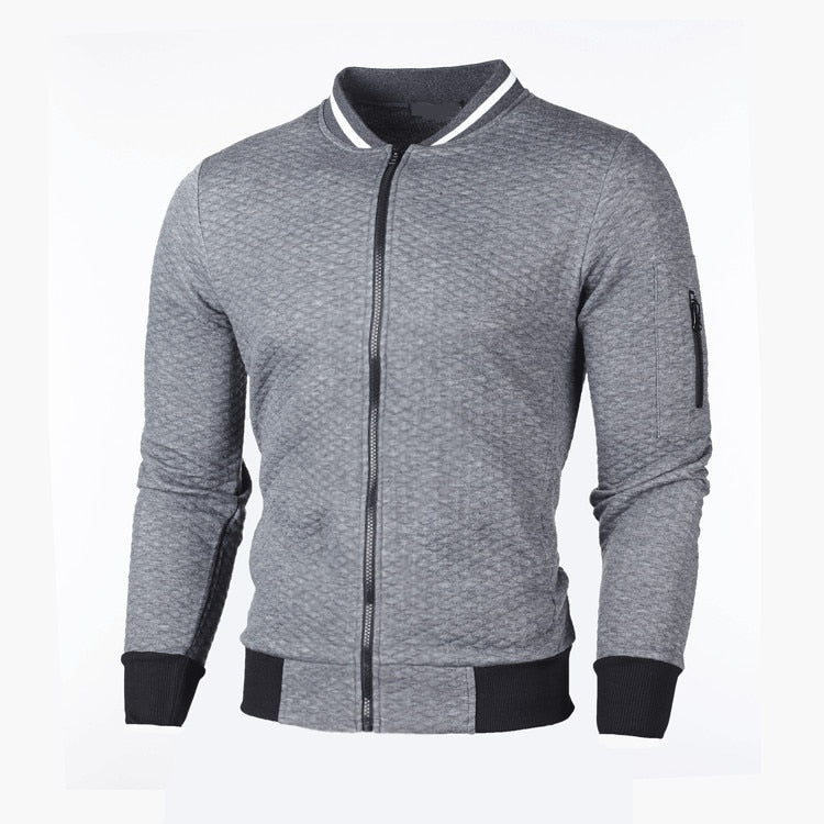 Sportliche Slim-Fit-Strickjacke mit Karo-Muster für Herren