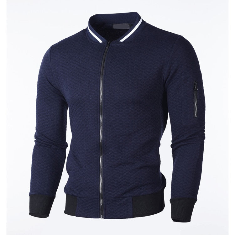 Sportliche Slim-Fit-Strickjacke mit Karo-Muster für Herren