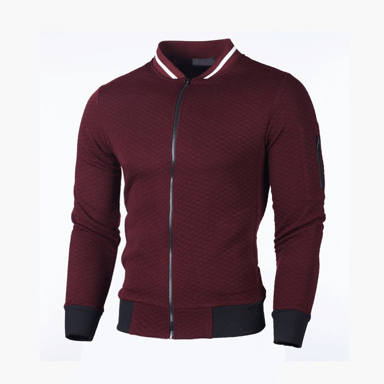 Sportliche Slim-Fit-Strickjacke mit Karo-Muster für Herren