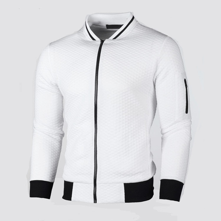 Sportliche Slim-Fit-Strickjacke mit Karo-Muster für Herren