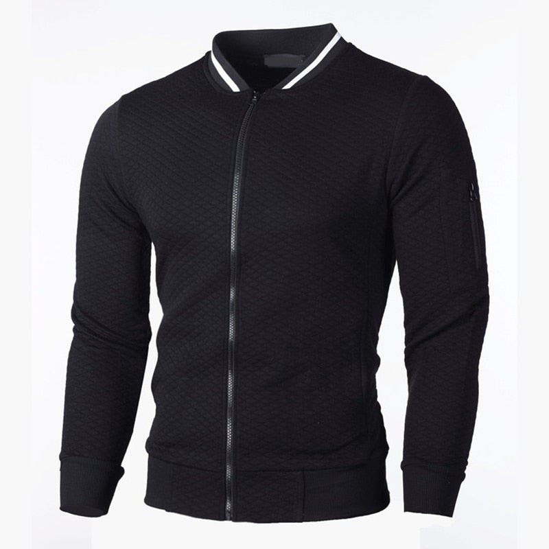 Sportliche Slim-Fit-Strickjacke mit Karo-Muster für Herren