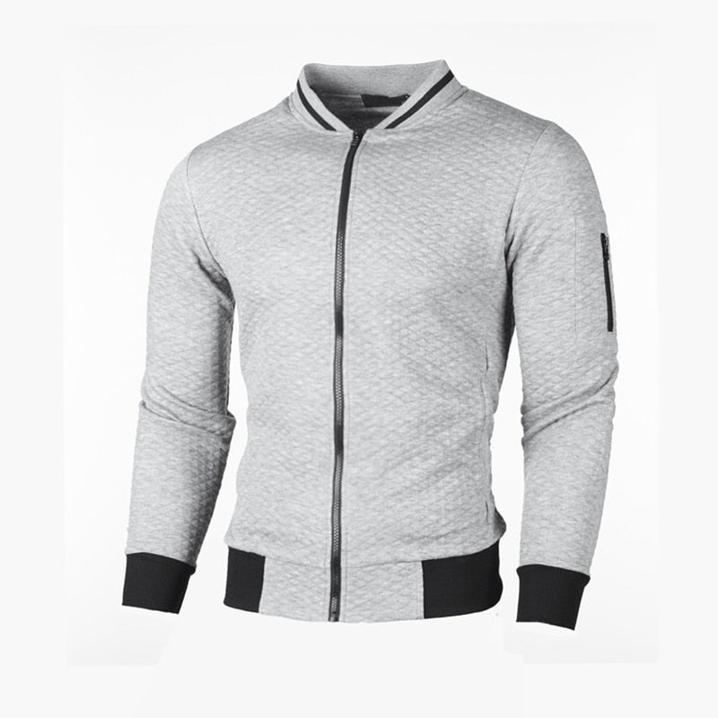 Sportliche Slim-Fit-Strickjacke mit Karo-Muster für Herren