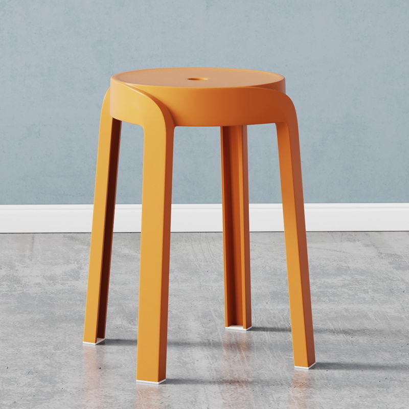 Stapelbarer runder PP-Hocker im modernen skandinavischen Design fürs Wohnzimmer