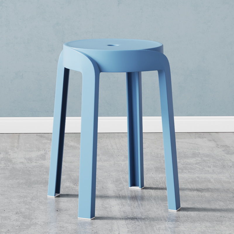 Stapelbarer runder PP-Hocker im modernen skandinavischen Design fürs Wohnzimmer