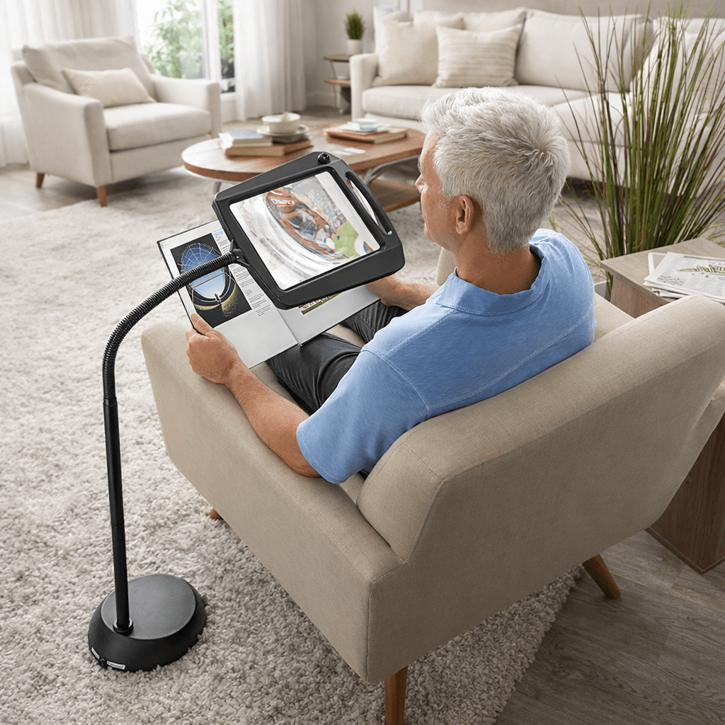 Stehlampe mit 3-facher Vergrößerung und flexiblem Arm für präzises Arbeiten