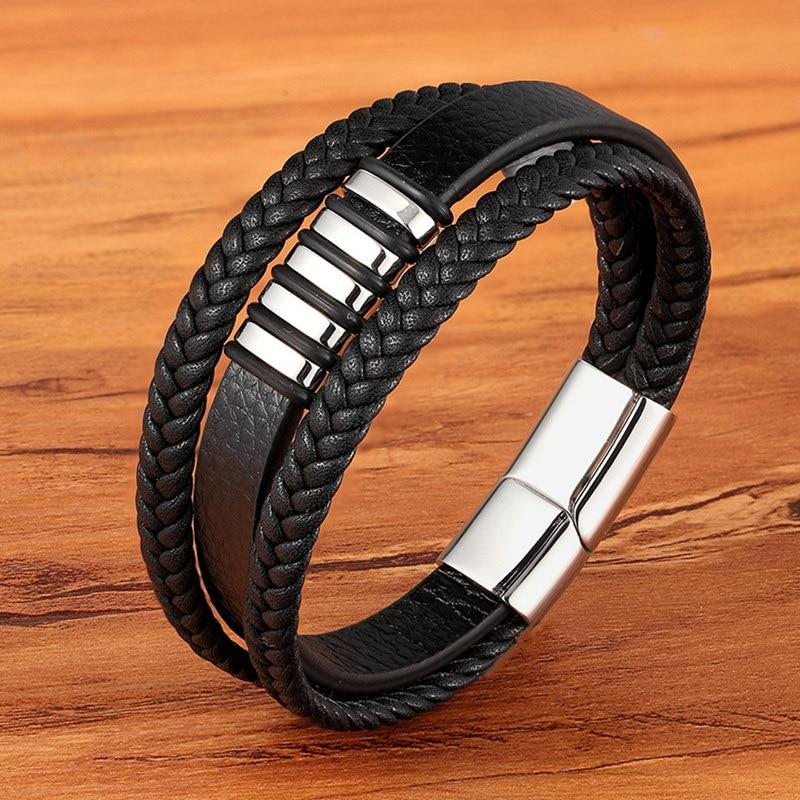 Stilvolle Herrenarmbänder aus echtem Leder