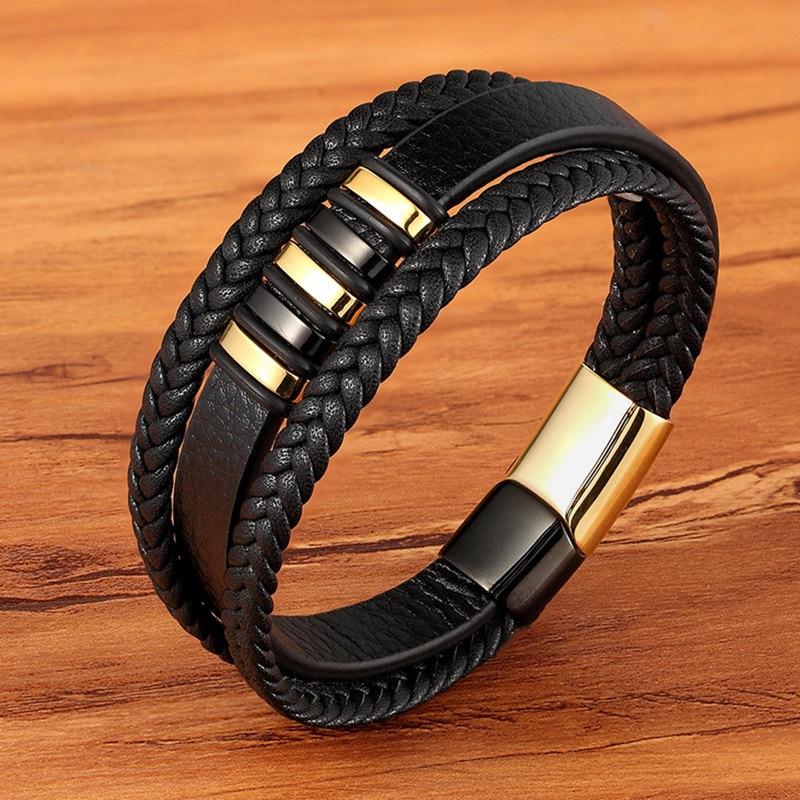 Stilvolle Herrenarmbänder aus echtem Leder