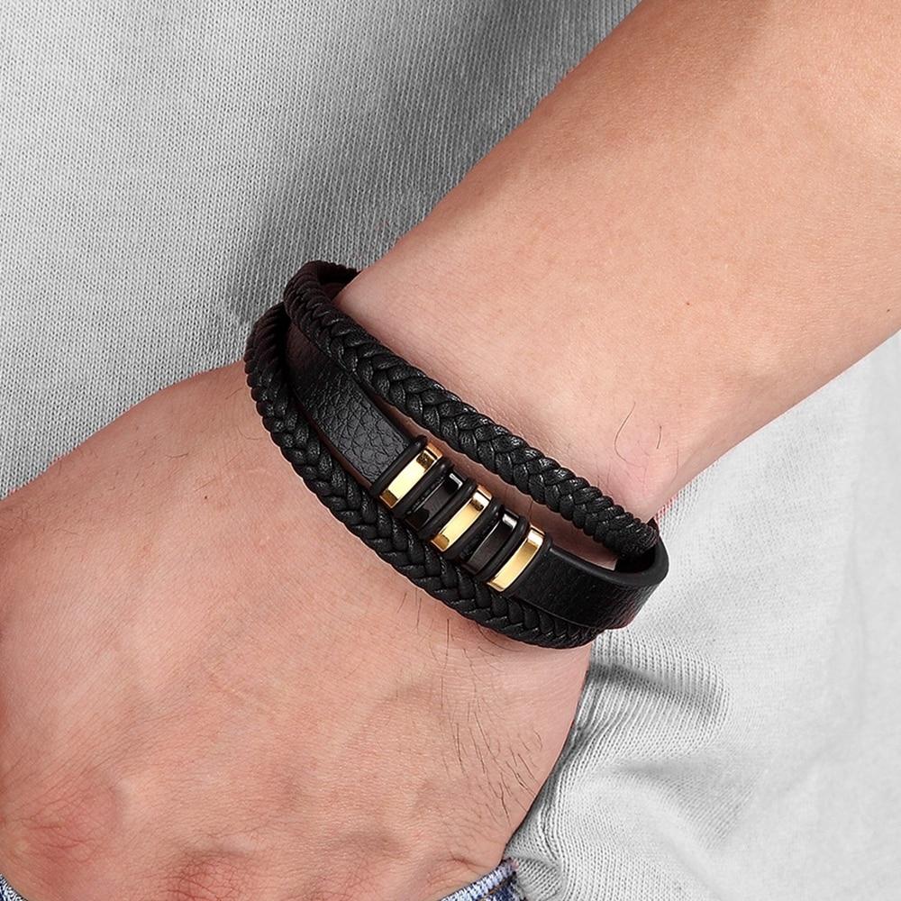 Stilvolle Herrenarmbänder aus echtem Leder