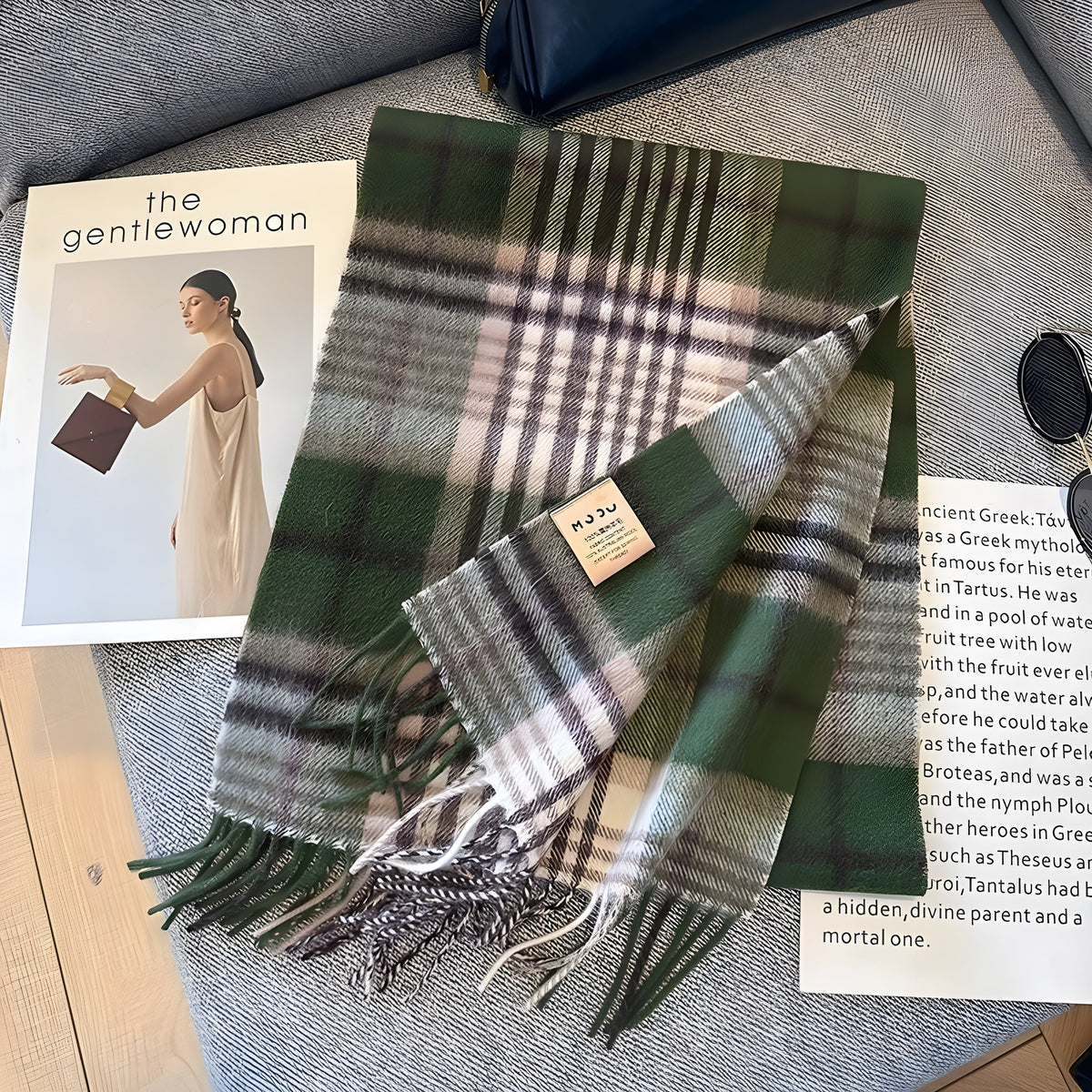 Stilvoller karierter Damen-Winterschal aus Kaschmir im britischen Stil