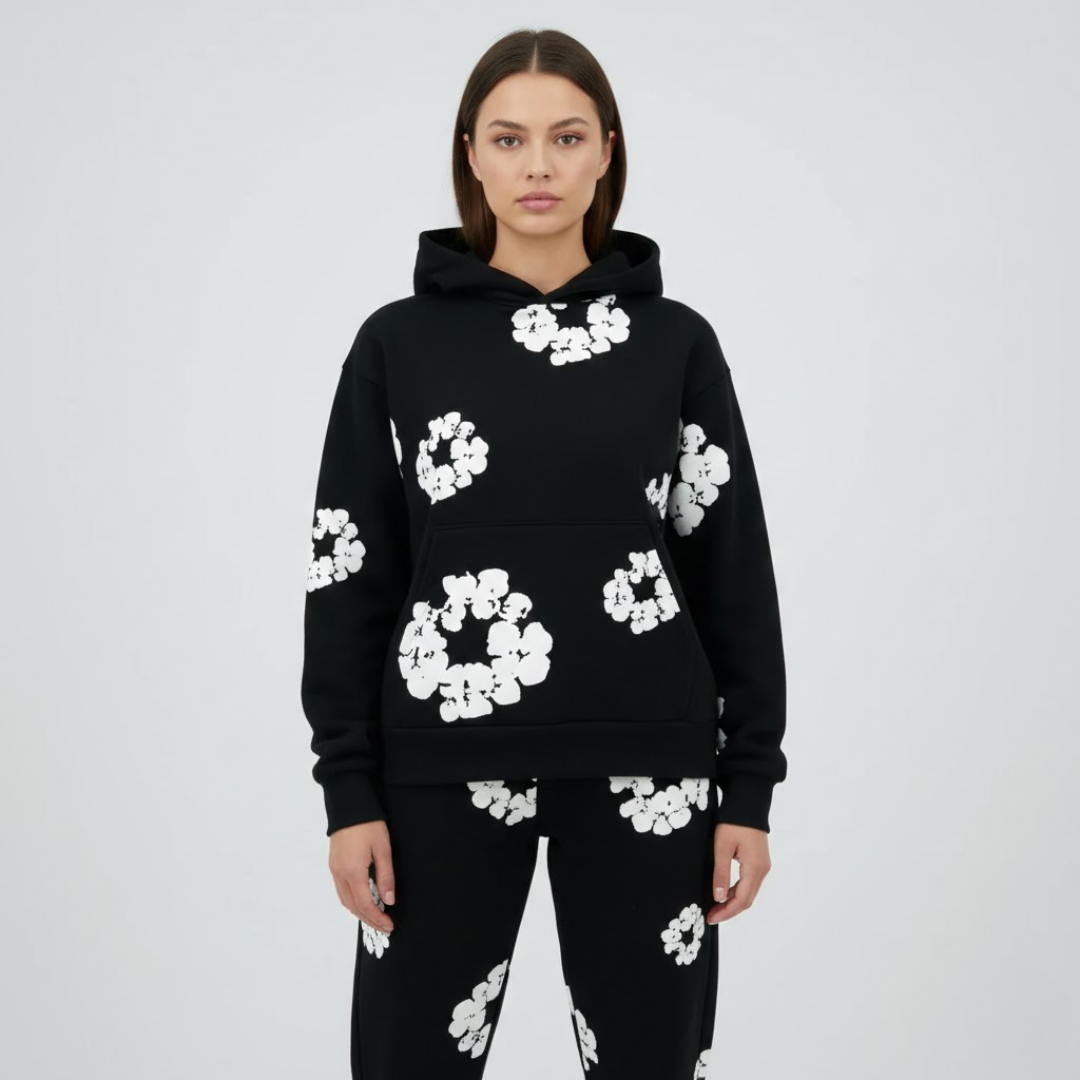 Stilvoller Trainingsanzug mit Blumenmuster für Damen