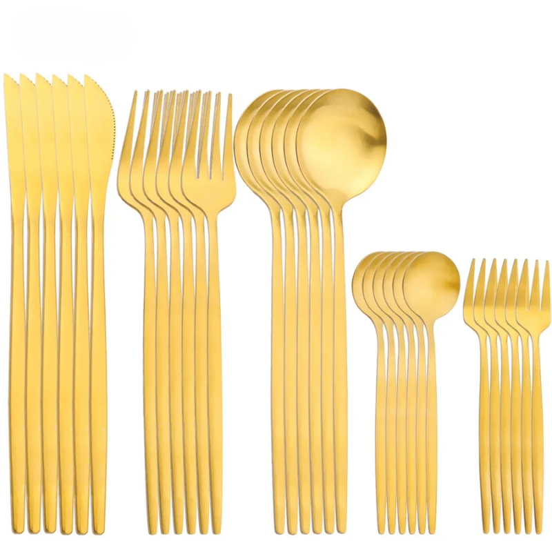 Stilvolles Edelstahl-Besteckset in zeitlosem Design, 30-teilig