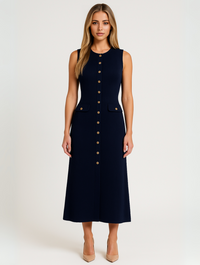 Stilvolles Midikleid mit Knöpfen