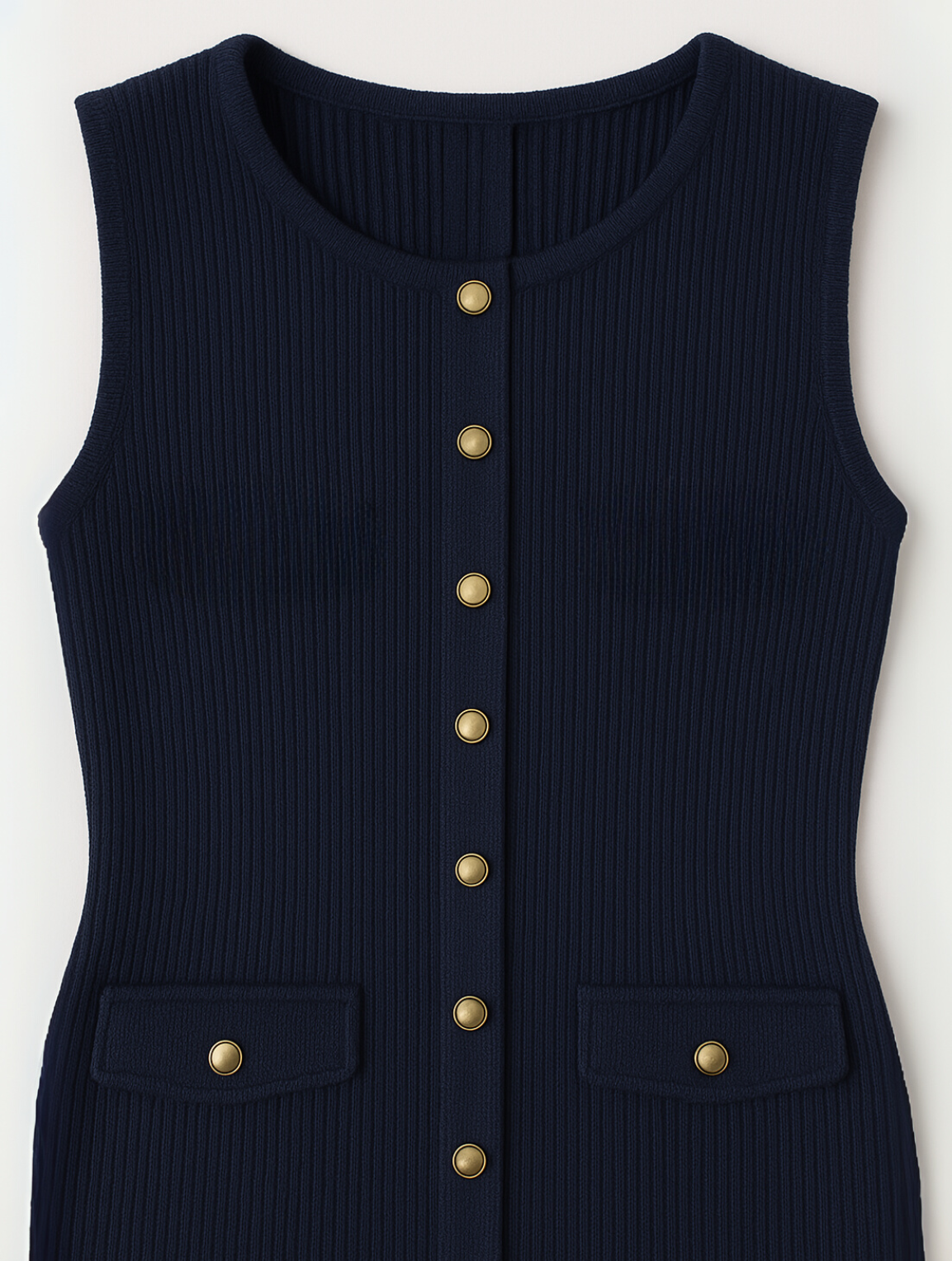 Stilvolles Midikleid mit Knöpfen